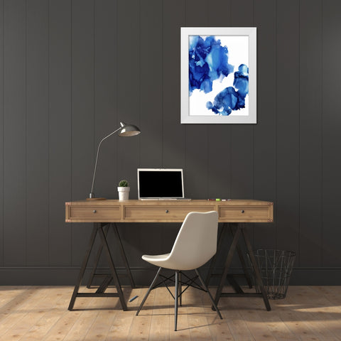 Elevate in Indigo  White Modern Wood Framed Art Print by Mitchell, Lauren