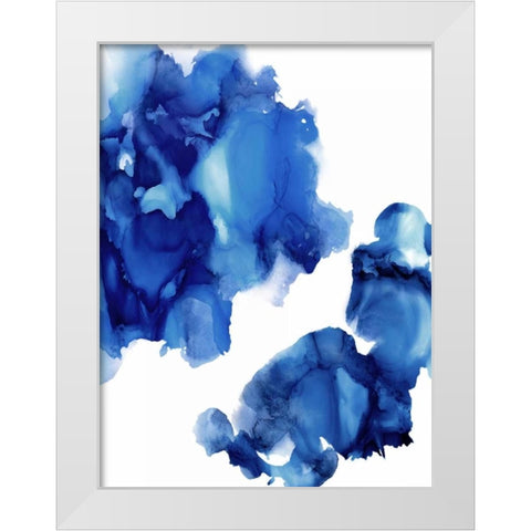 Elevate in Indigo  White Modern Wood Framed Art Print by Mitchell, Lauren