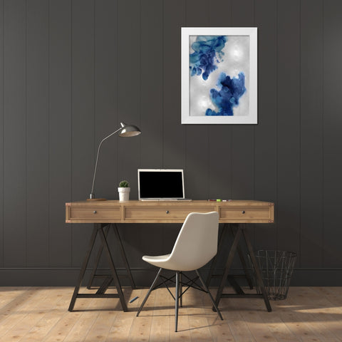 Entice in Indigo II White Modern Wood Framed Art Print by Mitchell, Lauren