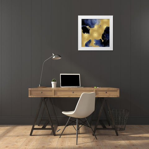 Midnight Gold II White Modern Wood Framed Art Print by Mitchell, Lauren