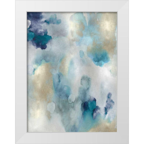 Whipser in Aqua V White Modern Wood Framed Art Print by Mitchell, Lauren