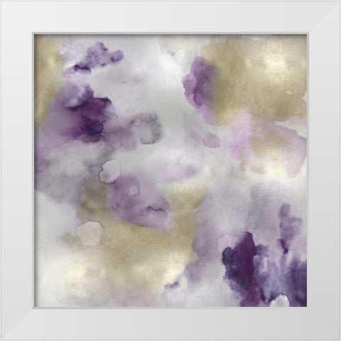 Whisper in Amethyst I White Modern Wood Framed Art Print by Mitchell, Lauren