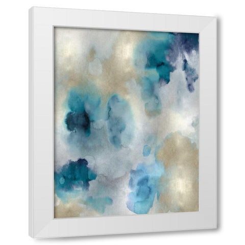 Whisper in Aqua II White Modern Wood Framed Art Print by Mitchell, Lauren