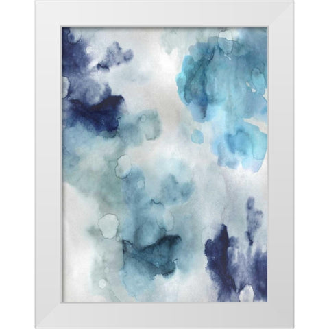 Whisper in Blue White Modern Wood Framed Art Print by Mitchell, Lauren