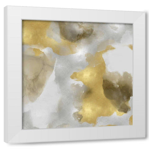 Whisper in Gold I White Modern Wood Framed Art Print by Mitchell, Lauren