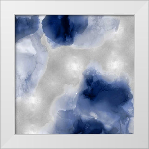 Whisper in Indigo I White Modern Wood Framed Art Print by Mitchell, Lauren