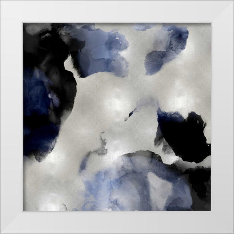 Whisper in Indigo II White Modern Wood Framed Art Print by Mitchell, Lauren