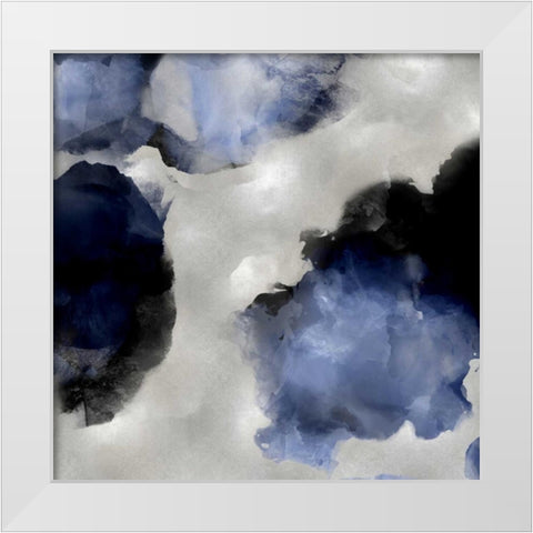 Whisper in Indigo III White Modern Wood Framed Art Print by Mitchell, Lauren