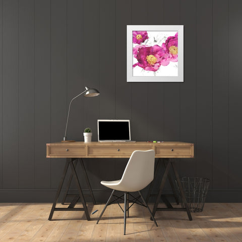 Pink Bloom I White Modern Wood Framed Art Print by Austin, Vanessa