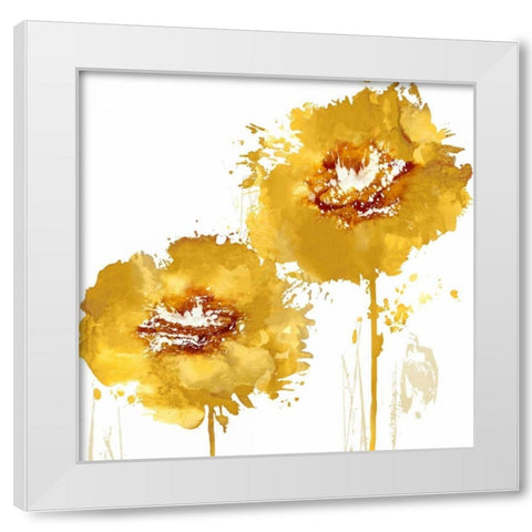Flower Burst in Aqua I White Modern Wood Framed Art Print by Austin, Vanessa