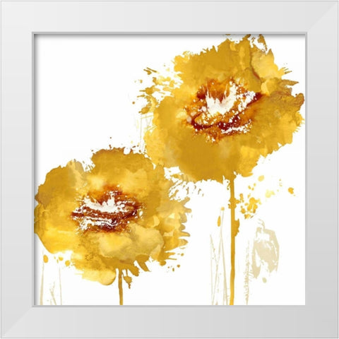Flower Burst in Aqua I White Modern Wood Framed Art Print by Austin, Vanessa