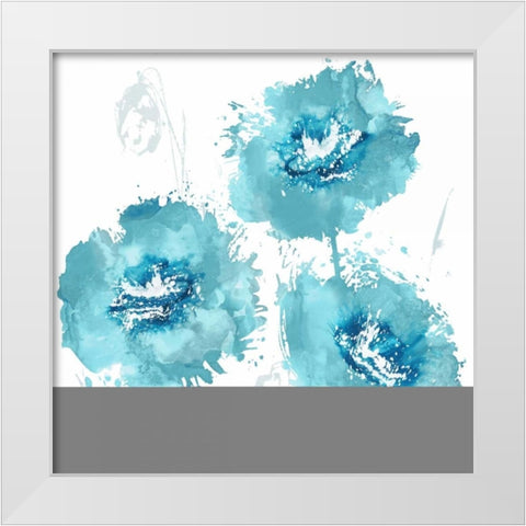 Flower Burst in Mandarin I White Modern Wood Framed Art Print by Austin, Vanessa