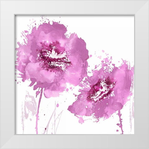 Flower Burst in Pink II White Modern Wood Framed Art Print by Austin, Vanessa