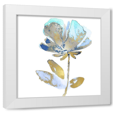 Fresh Bloom Aqua II White Modern Wood Framed Art Print by Austin, Vanessa