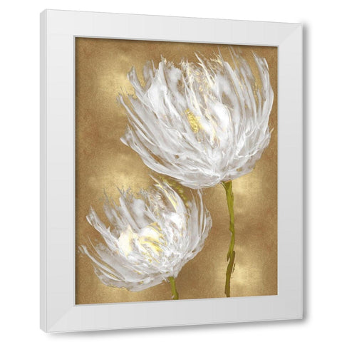 Tulips on Gold II White Modern Wood Framed Art Print by Austin, Vanessa