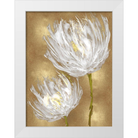 Tulips on Gold II White Modern Wood Framed Art Print by Austin, Vanessa