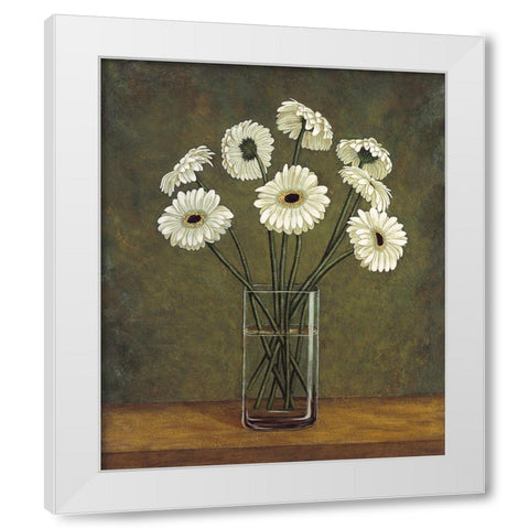Vase de marguerite White Modern Wood Framed Art Print by Huntington, Virginia