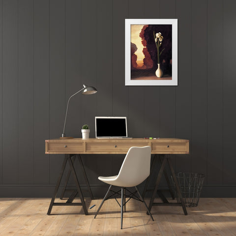 Floral Sunrise II White Modern Wood Framed Art Print by Huntington, Virginia