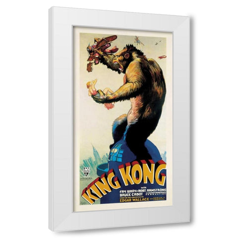 King Kong-1933 White Modern Wood Framed Art Print by Anonymous