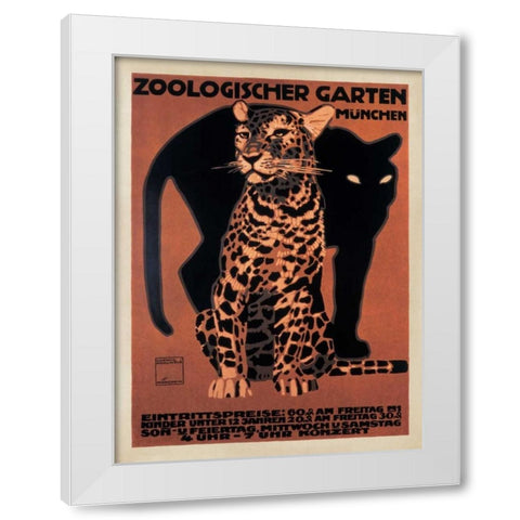 Zoologischer Garten-1912 White Modern Wood Framed Art Print by Anonymous