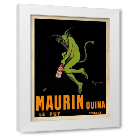 Maurin Quina-1920 ca White Modern Wood Framed Art Print by Cappiello, Leonetto