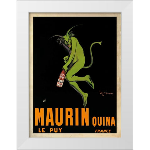Maurin Quina-1920 ca White Modern Wood Framed Art Print by Cappiello, Leonetto