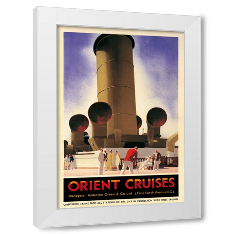 Orient Cruises, 1930 CA White Modern Wood Framed Art Print by Johnson, Andrew