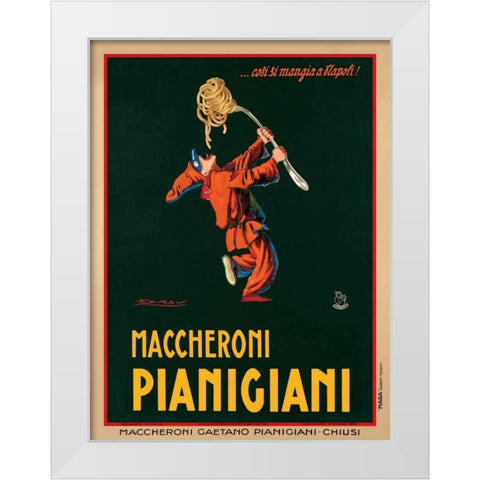 Maccheroni Pianigiani-1922 White Modern Wood Framed Art Print by Mauzan, Achille Luciano
