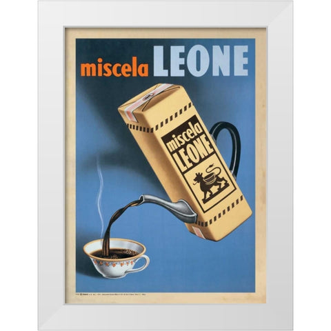 Miscela Leone-1950 White Modern Wood Framed Art Print by Anonymous