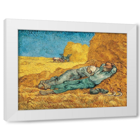 La Meridienne White Modern Wood Framed Art Print by Van Gogh, Vincent