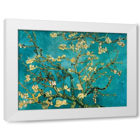 Mandorlo in fiore White Modern Wood Framed Art Print by Van Gogh, Vincent