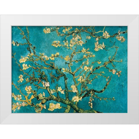 Mandorlo in fiore White Modern Wood Framed Art Print by Van Gogh, Vincent
