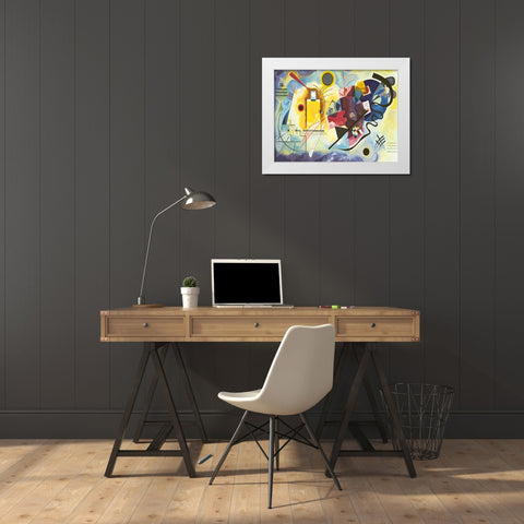 Gelb - rot - blau White Modern Wood Framed Art Print by Kandinsky, Wassily