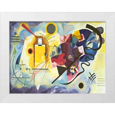 Gelb - rot - blau White Modern Wood Framed Art Print by Kandinsky, Wassily