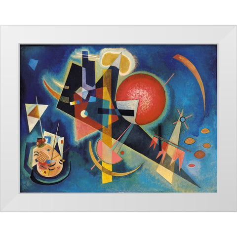 Im Blau White Modern Wood Framed Art Print by Kandinsky, Wassily