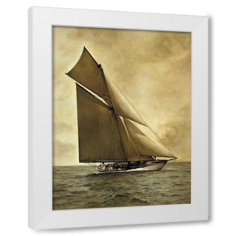 Caress-1895 White Modern Wood Framed Art Print by Matthews, William