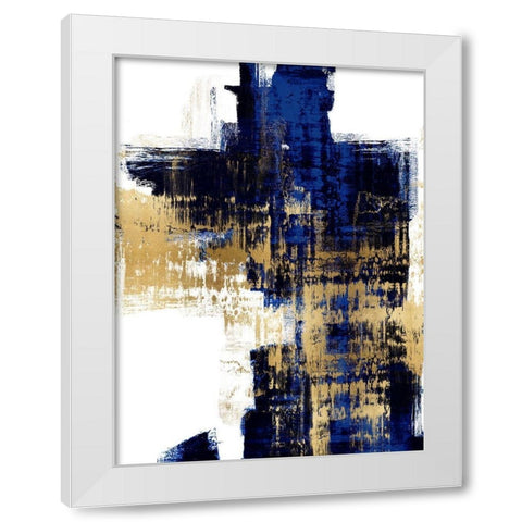 Dynamic Gold on Blue II White Modern Wood Framed Art Print by Wise, Alex