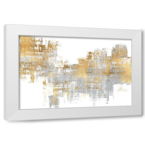 Dynamic Gold on Grey I White Modern Wood Framed Art Print by Wise, Alex