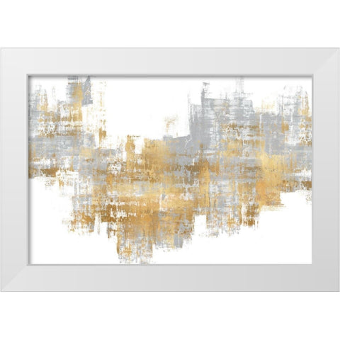 Dynamic Gold on Grey II White Modern Wood Framed Art Print by Wise, Alex