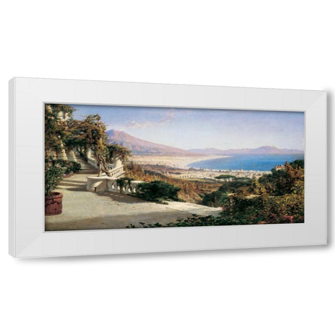A View of the Bay of Naples White Modern Wood Framed Art Print by Wyld, William