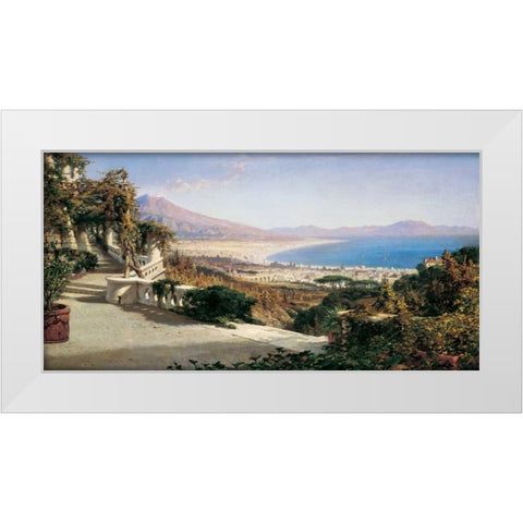 A View of the Bay of Naples White Modern Wood Framed Art Print by Wyld, William