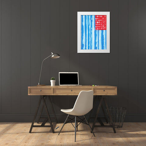 Old Glory White Modern Wood Framed Art Print by Zaremba, Hillel
