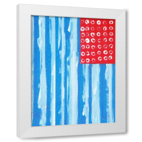 Old Glory White Modern Wood Framed Art Print by Zaremba, Hillel