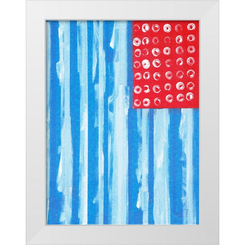 Old Glory White Modern Wood Framed Art Print by Zaremba, Hillel