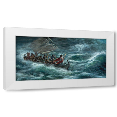 Peace Be Still White Modern Wood Framed Art Print by Seward, James