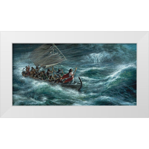 Peace Be Still White Modern Wood Framed Art Print by Seward, James