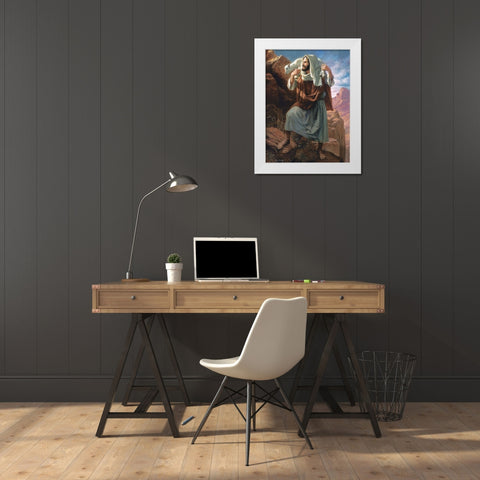 Lamb of God White Modern Wood Framed Art Print by Seward, James