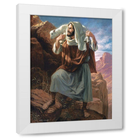 Lamb of God White Modern Wood Framed Art Print by Seward, James