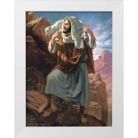 Lamb of God White Modern Wood Framed Art Print by Seward, James