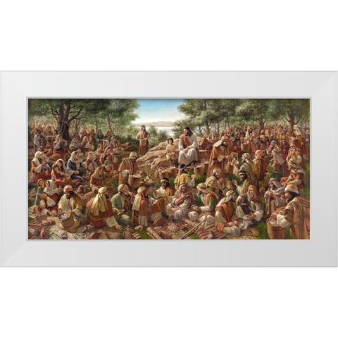 All Were Satisfied White Modern Wood Framed Art Print by Seward, James